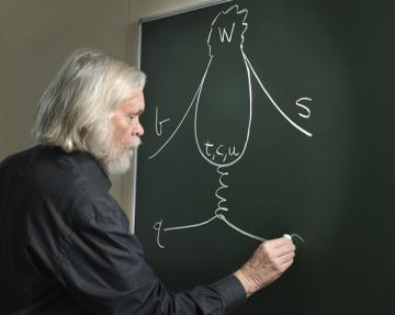 John Ellis i "pingwini diagram", fot. Claudia Marcelloni, CERN
